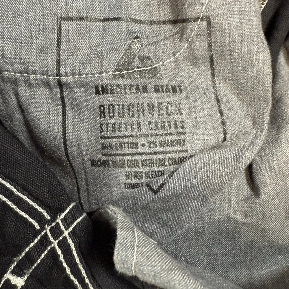 American Giant Jeans Mens 30x30 Charcoal Black Roughneck Stretch Canvas Straight